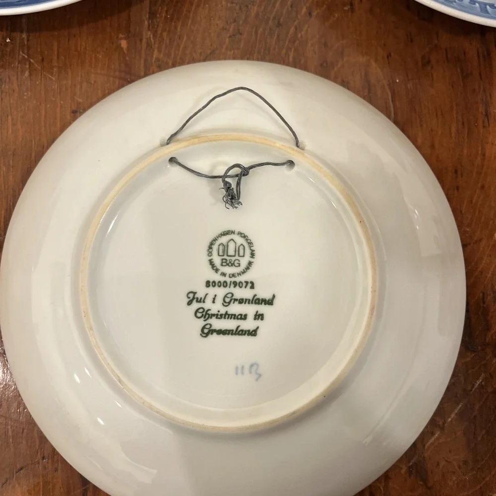 1970, 1972, 1974 Lot 3 Bing & Grondahl porcelain Christmas plates